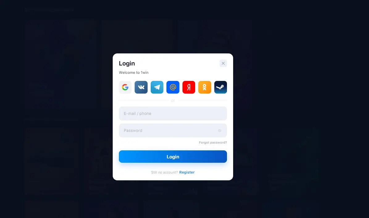 1win لاگ ان کا عمل