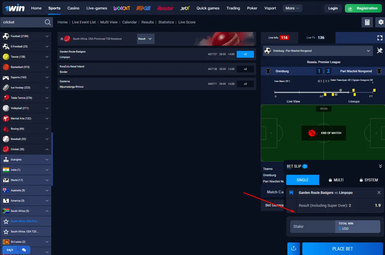 1win شرط لگانے کا طریقہ